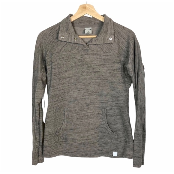 LIV Outdoor Gray Sunny Quarter Snap Pullover S - Picture 3 of 8